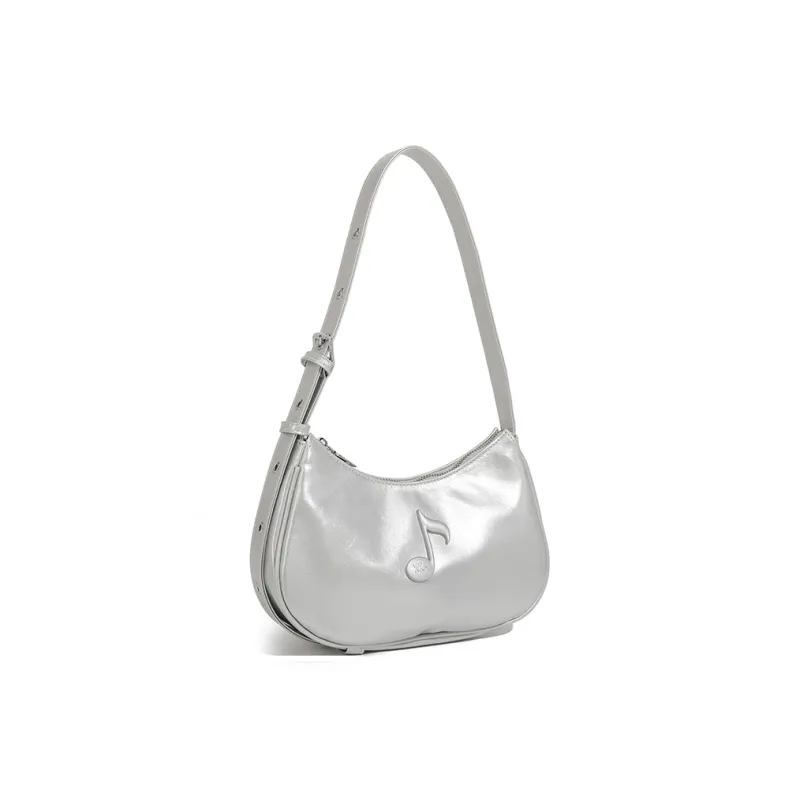 KKA PU, Textile Mixture Crossbody Handbag, Shoulder Bag Women's Silver/Ecru/Black/Blue-2
