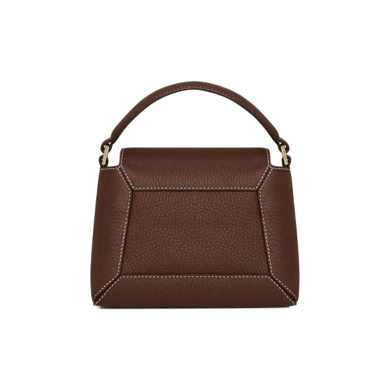 Strathberry Grained Calfskin Shoulder Bag Crossbody Bag Handbag Nano Women's Chocolate-2