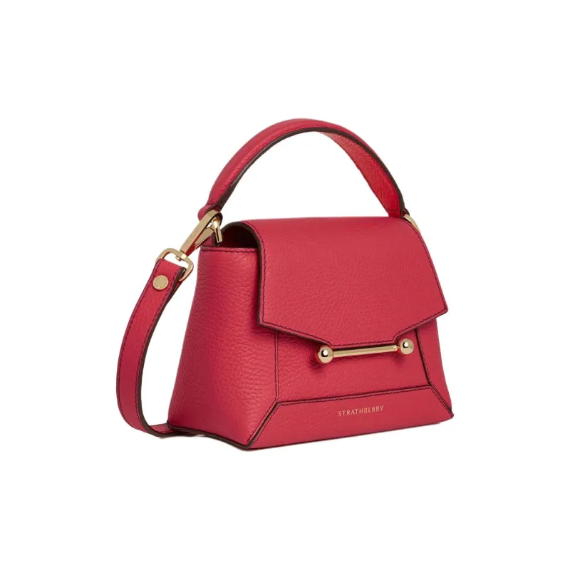 Strathberry Grained Calfskin Shoulder Bag Crossbody Bag Handbag Nano Women's Red-1