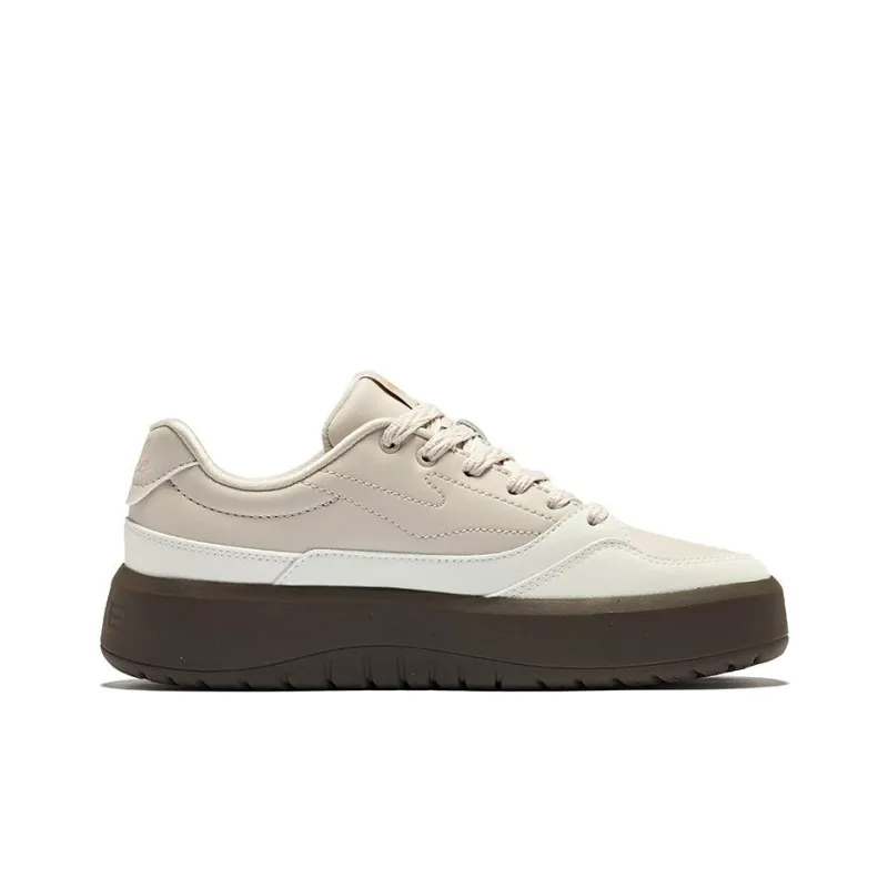 Erke Anti Slip Wear Resistant Low Top Skateboard Shoes Women's Pink Brush Gray Microcrystalline White-1