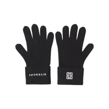 GIVENCHY Wool Cashmere Knit Gloves Men's Black