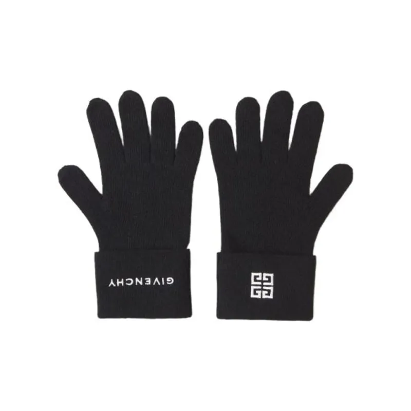 GIVENCHY Wool Cashmere Knit Gloves Men's Black-0