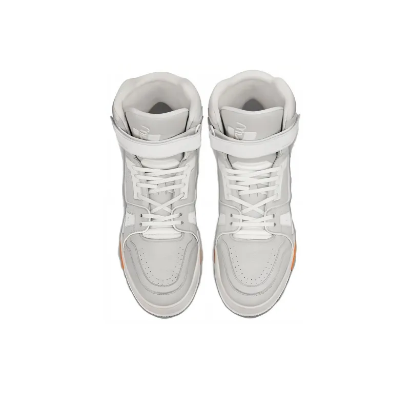 LOUIS VUITTON Lv Men's Trainer Sports Shoes Gray/White-2