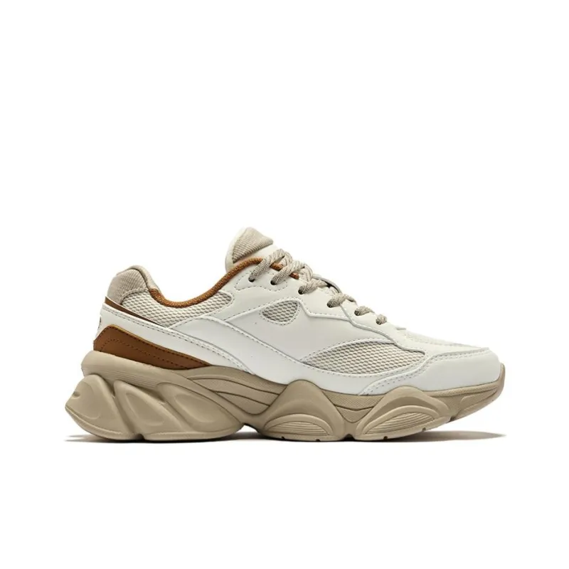 Erke Anti Slip Wear Resistant Breathable Lightweight Low Top Casual Shoes Women's Microcrystalline White Light Linen-1