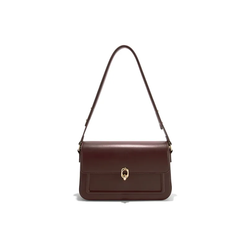 CLEVER& KETCH Fine Fabric Crossbody Shoulder Bag Regular Women's Red/Coffee-4
