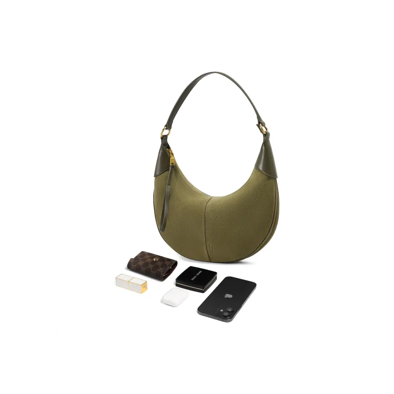 BELLE Cow Leather Shoulder Bag Medium Size Women's Multicolor-7