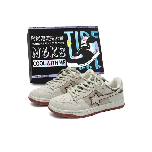 N6K8 Skateboard Shoes Unisex Low-Top White