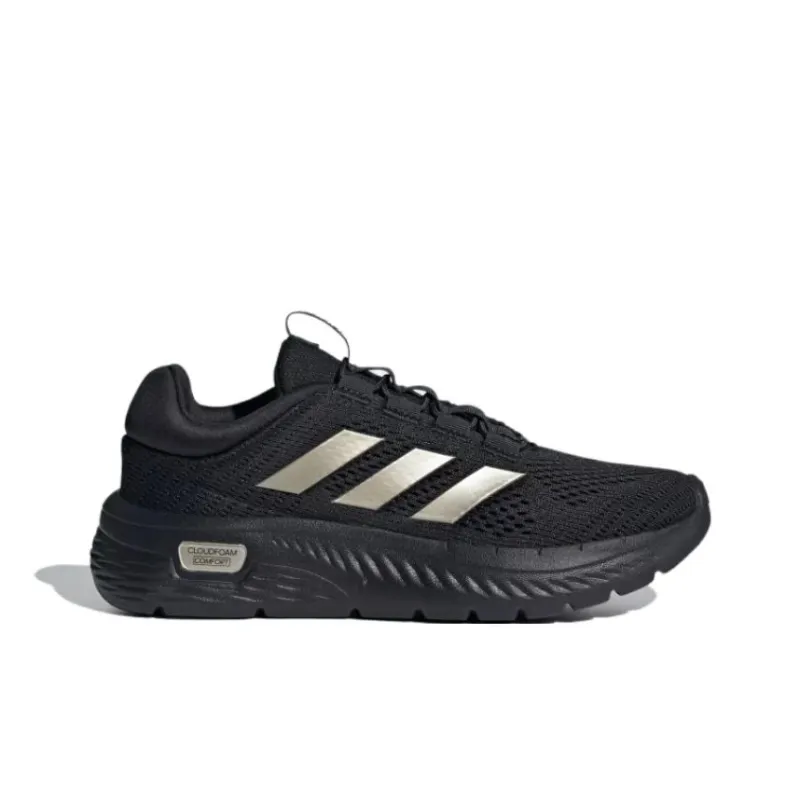 Adidas Cloudfoam Comfy Core Black Champagne Met. Cloud White Women's-1