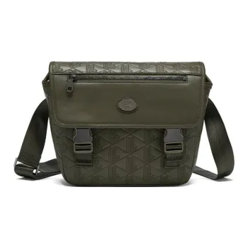 LACOSTE Cow Split Leather Shoulder Bag Crossbody Bag Men's Earth Yellow Green