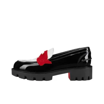 CL LUBOTING Penny Lug Loafers Women's Black