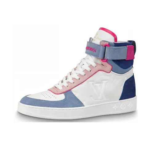 LOUIS VUITTON Boombox Skateboard Shoes Women's High-Top Blue/Pink/White