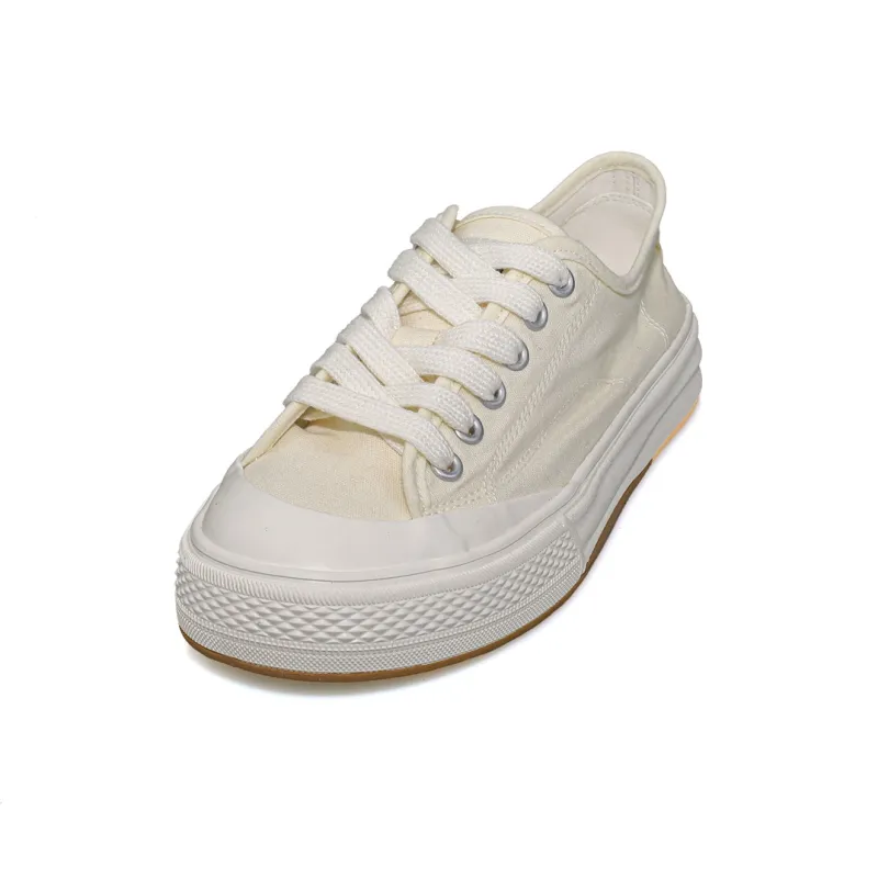 B10CROWN Anti Slip Wear Resistant Breathable Lightweight Low Top Canvas Shoes Women's Beige-1