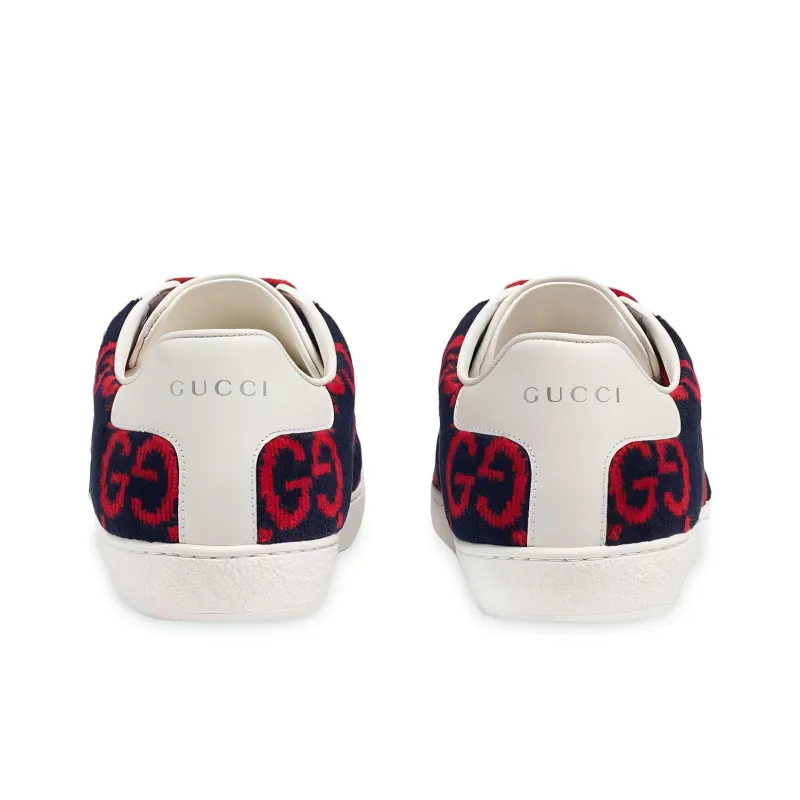 GUCCI Women's Ace Gg Terry Cloth 'Blue Red' Women's-5