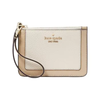Kate Spade Litchi Grain Leather Card Holder Small Size Women's Light Sand With Multicolor