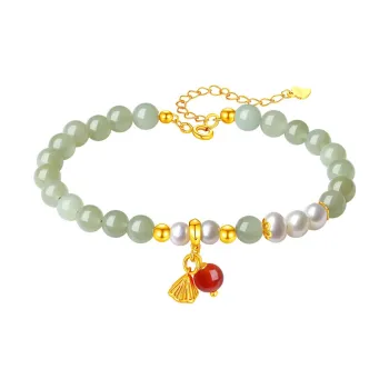 MAMADESHOUHU Hetian Jade Bracelets Pale Greenish-White Jade Women's