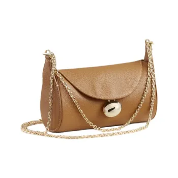 CAFUNE Pebbled Cow Leather Cylinder Bag Shoulder Bag Crossbody Bag Mini Women's Chestnut