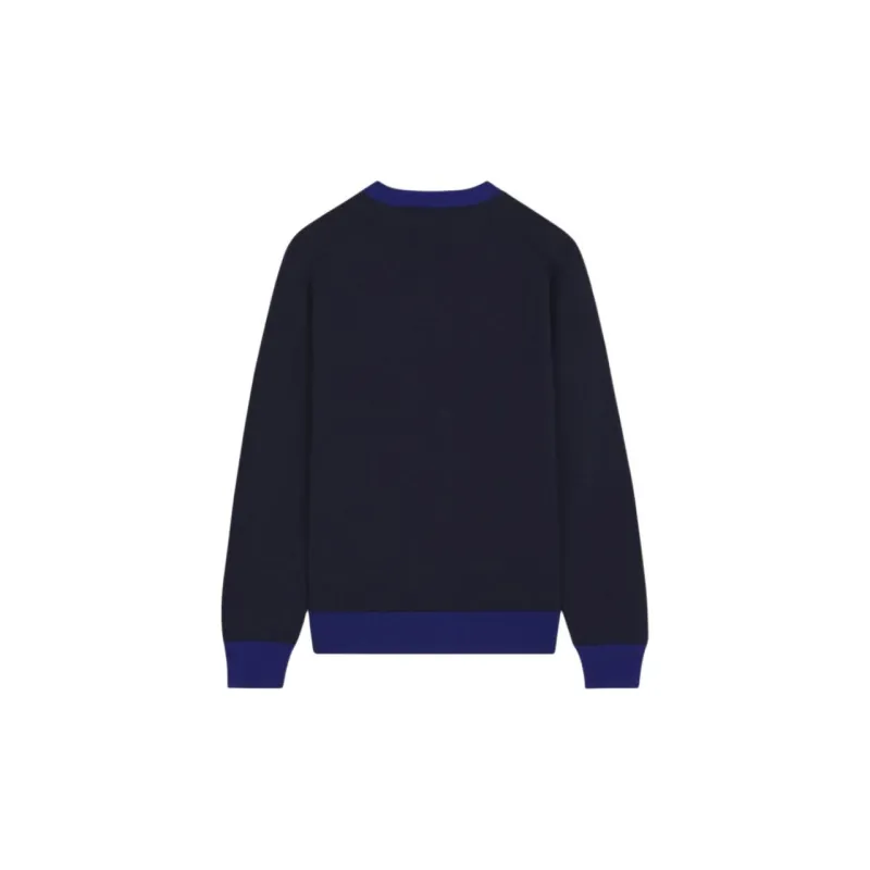 Maison Kitsune Bold Fox Head Patch V Neck Cardigan-1