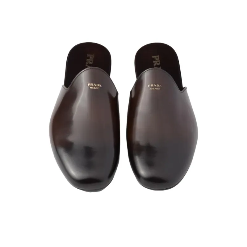 PRADA Closed Toe Slippers Men's Umber-4