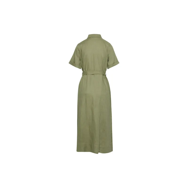 ARITZIA Wilfred Eleta Linen Maxi Dress Short-Sleeved Dresses Women's Bosana Green-1