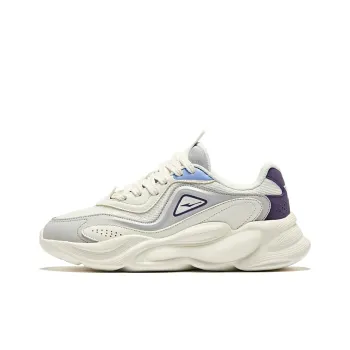 Erke Realm 2 Durable Breathable Low-Top Casual Shoes Women's Microcrystal White Smoky Purple Gray