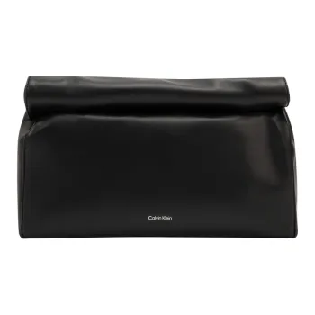 CALVIN KLEIN Sheepskin Clutch Medium Size Women's Space Black
