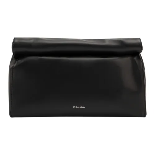 CALVIN KLEIN Sheepskin Clutch Medium Size Women's Space Black
