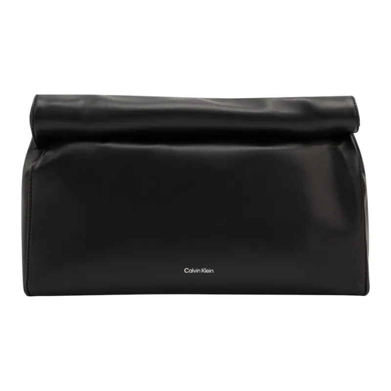 CALVIN KLEIN Sheepskin Clutch Medium Size Women's Space Black-0