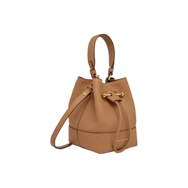 Strathberry Grained Calfskin Bucket Bag Handbag Shoulder Bag Crossbody Bag Women's Caramel-1