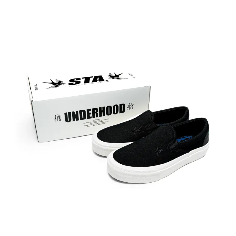 TC T/C MADE X STA HOOD BK Collaboration Low-Top Canvas Shoes Unisex Black-4