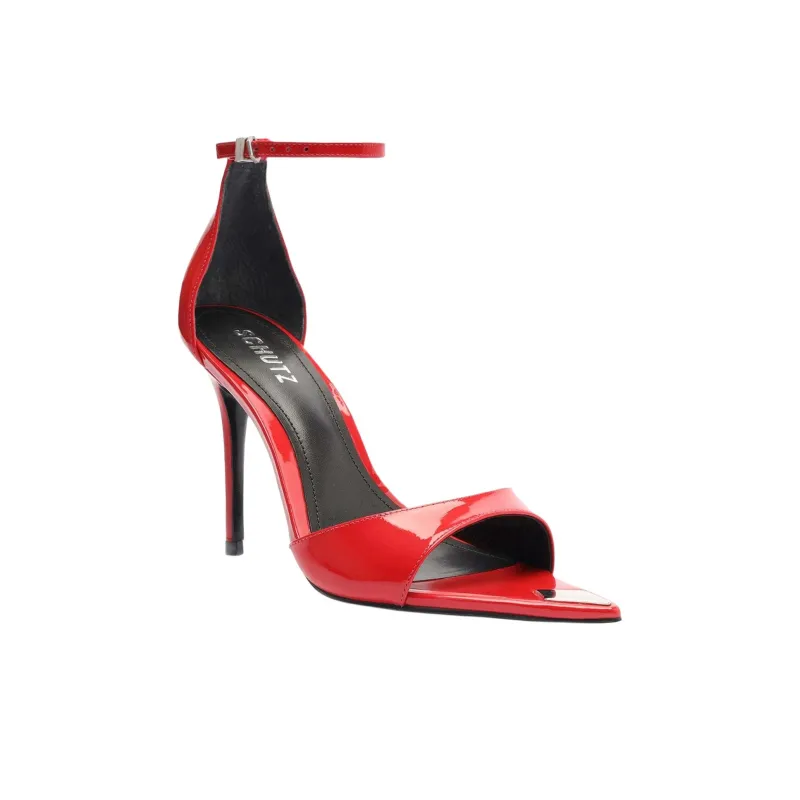 Schutz Pamela Strap Sandals 10cm Women's Red-2