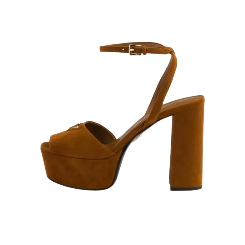 PRADA Strap Sandals 11.5cm Women's Brown-0