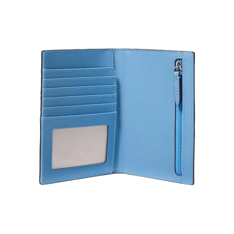 MICHAEL KORS Jet Set Travel Cotton Passport Clip Wallet Unisex Sky Blue-1