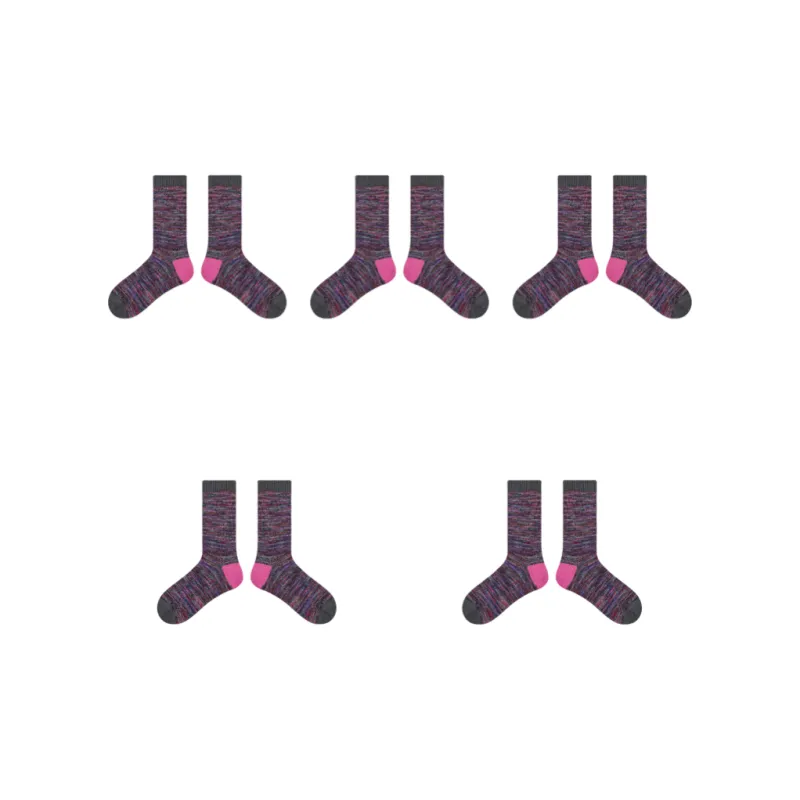 Vine Color Mid Calf Socks Women's 5 Pack-9