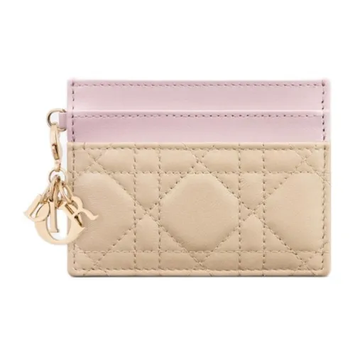 DIOR Lady Dior Lambskin Card Holder Card Holder Women's Pink Beige & Soft Pink