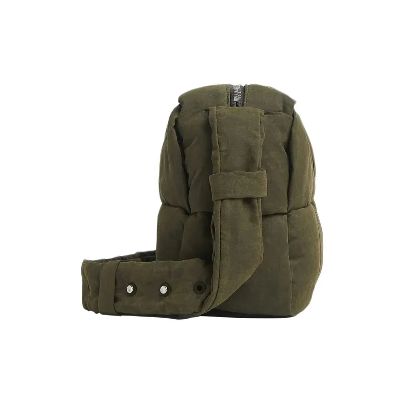 Bottega Veneta Cotton And Polyamide Blend Camera Bags Shoulder Bags Medium Size Unisex Olive-1