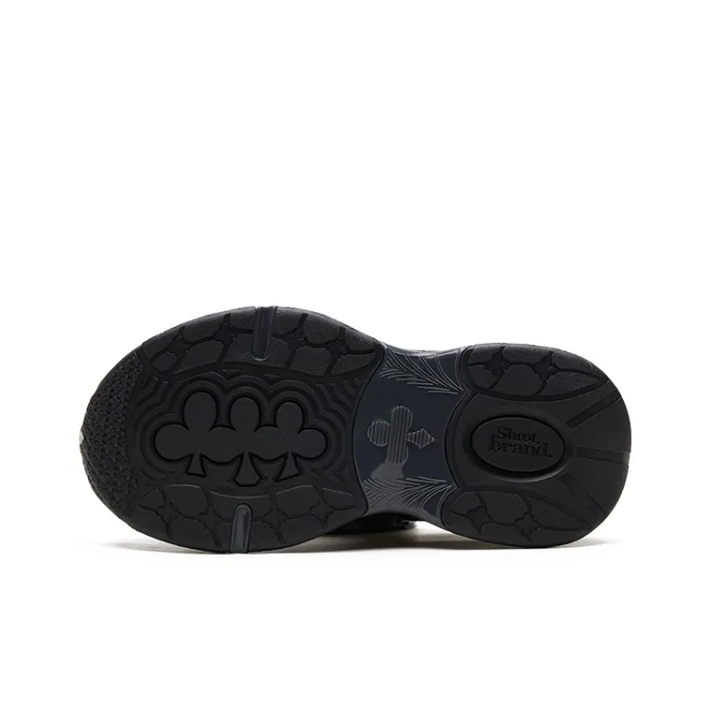SHOOT BRAND Anti Slip And Wear Resistant Breathable Low Top Chunky Sneakers Unisex Obsidian-5