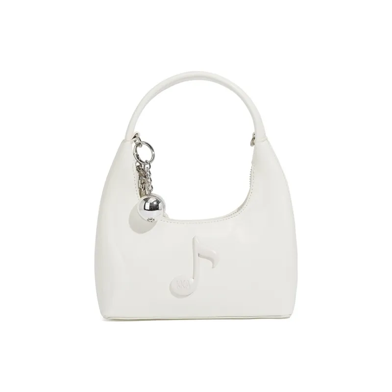 KKA PU Laminated Textile Handbags Shoulder Bag Crossbody Bag Regular Women's Silver/Black/White-9