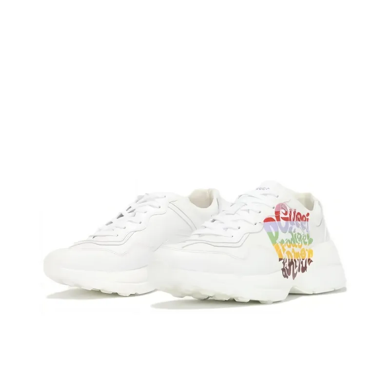 GUCCI Rhyton Low Top Chunky Sneakers Men's White-4