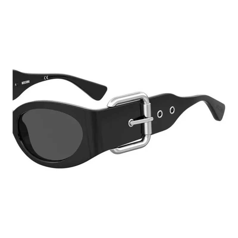 MOSCHINO Acetate Irregular Shape Sunglasses Women's Black-2