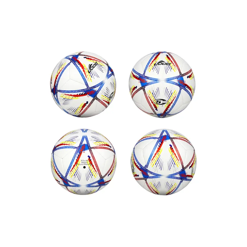 Ledo Size 5 Soccer PU Machine Stitched Soccer Ball Unisex White-3