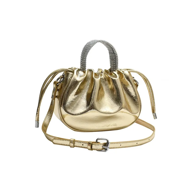 DALO PU One Shoulder Bucket Crossbody Handbag Women's Silver/Multicolor/Gold/Black-11