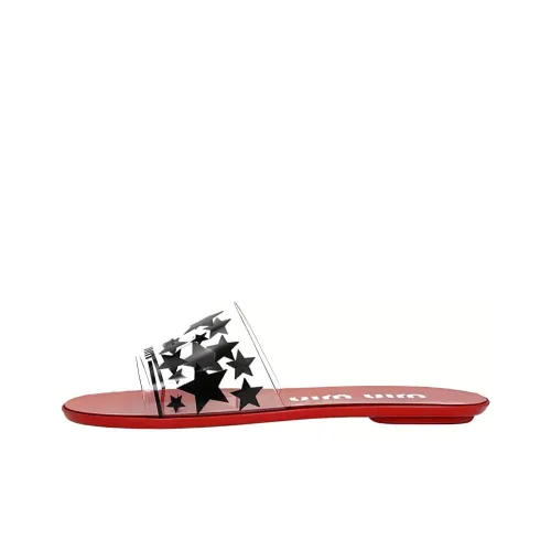 MIU MIU Slide Slippers Women's Red
