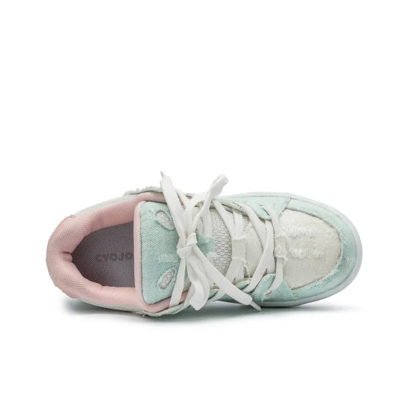 CVOJOO Gift Box Set Lightweight Low-Top Skateboard Shoes Women's Cyan-2
