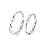 Mobius Loop Couple Rings - S999 Sterling Silver