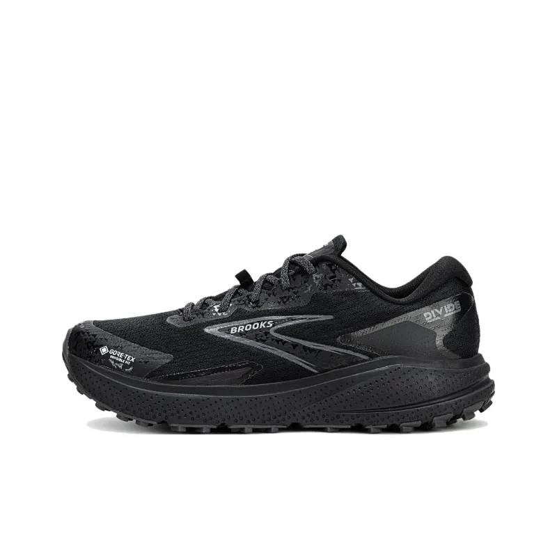 Brooks Divide Cushioned Slip Resistant Low Top Trail Running Running Shoes Unisex Black Gray-0