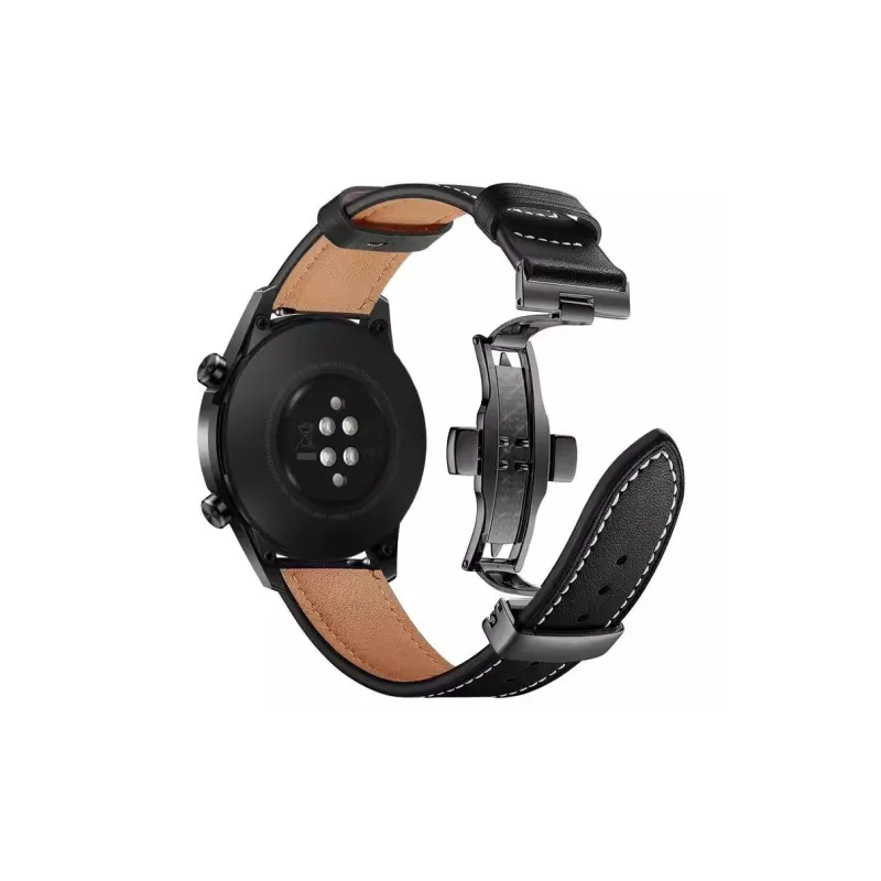 FZRT Huawei Compatibility Watch Band Interface Width 22mm Cowhide Leather Material-1