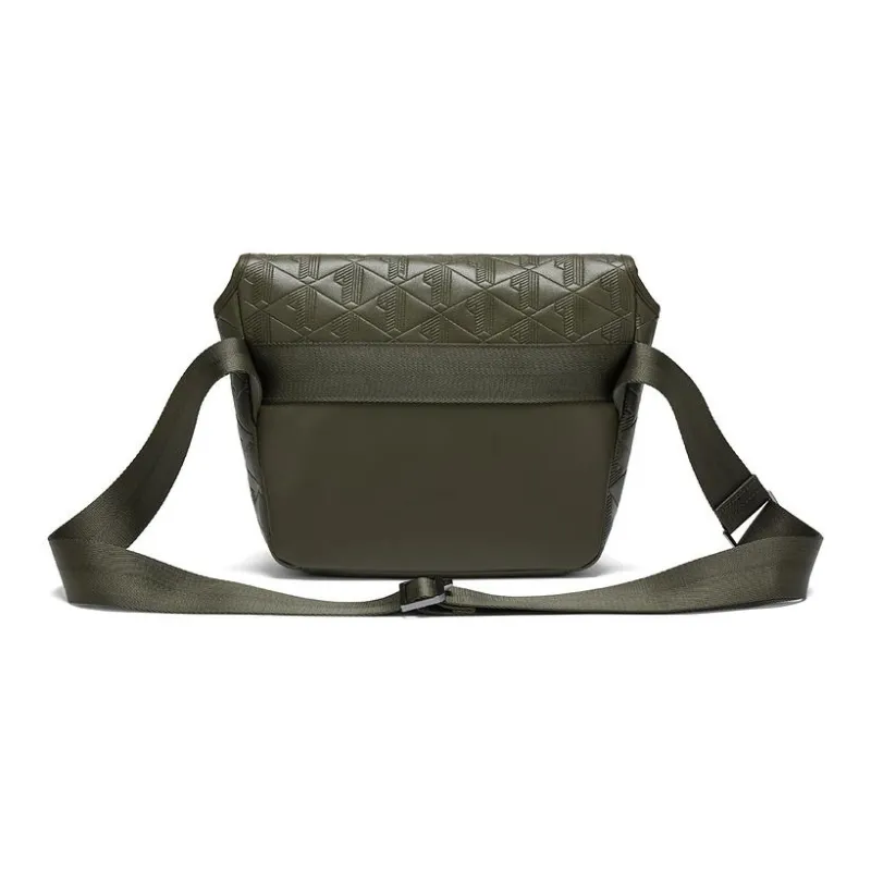 LACOSTE Cow Split Leather Shoulder Bag Crossbody Bag Men's Earth Yellow Green-1