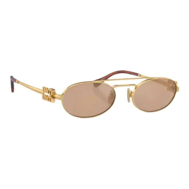 MIU MIU Metal Aviator Sunglasses Women's Gold-1