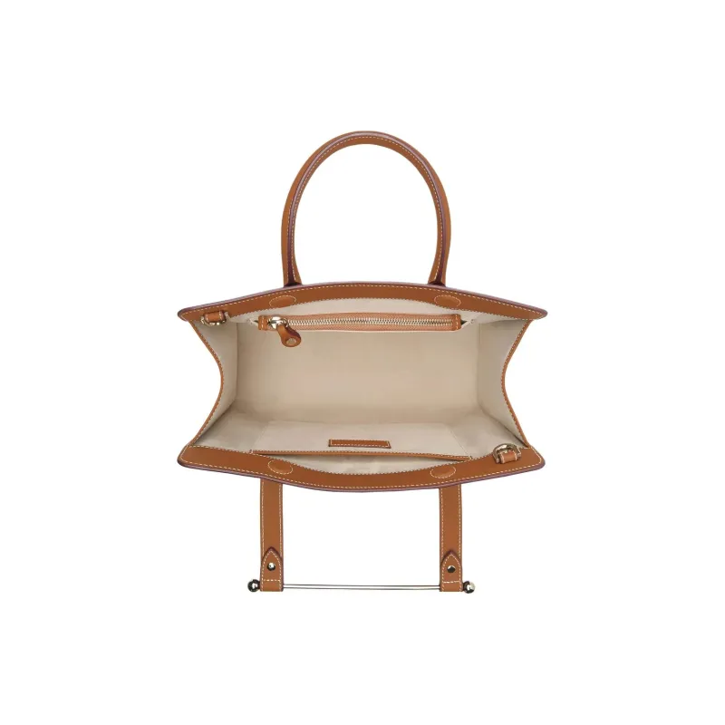 Strathberry Cow Leather Tote Bag Shopping Bag Shoulder Bag Crossbody Bag Handbag Medium Size Women's Tan-3