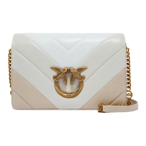 PINKO Love BagClick Collection Cowhide Leather Crossbody Bag Shoulder Bag Regular Women's Ecru